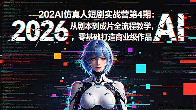 2026AI仿真人短剧实战营第4期：从剧本到成片全流程教学，零基础打造商业级作品-米壳知道—知识分享平台