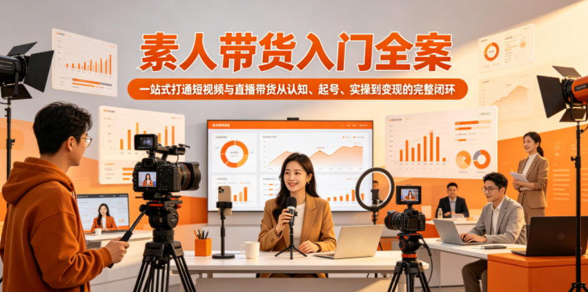 素人带货入门全案，一站式打通短视频与直播带货从认知、起号、实操到变现的完整闭环-米壳知道—知识分享平台