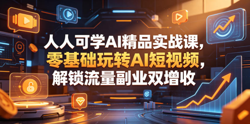 人人可学AI精品实战课，零基础玩转AI短视频，解锁流量副业双增收-米壳知道—知识分享平台