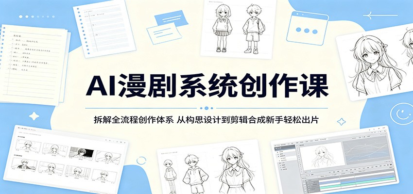 AI漫剧系统创作课：拆解全流程创作体系，从构思设计到剪辑合成新手轻松出片-米壳知道—知识分享平台