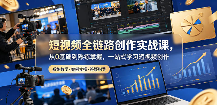 短视频全链路创作实战课，从0基础到熟练掌握，一站式学习短视频创作-米壳知道—知识分享平台