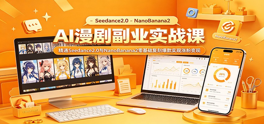 AI漫剧副业实战课：精通Seedance2.0与NanoBanana2零基础复刻爆款实现涨粉变现-米壳知道—知识分享平台