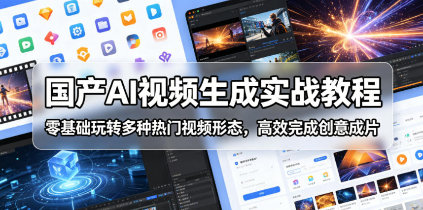 国产AI视频生成实战教程，零基础玩转多种热门视频形态，高效完成创意成片-米壳知道—知识分享平台