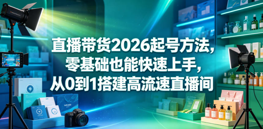直播带货2026起号方法，零基础也能快速上手，从0到1搭建高流速直播间-米壳知道—知识分享平台