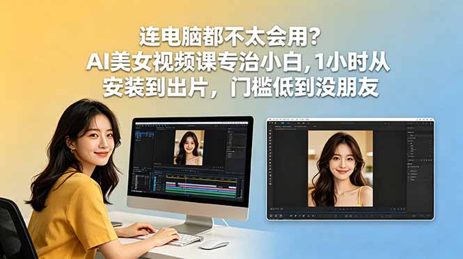 连电脑都不太会用？AI美女视频课专治小白，1小时从安装到出片，门槛低到没朋友-米壳知道—知识分享平台