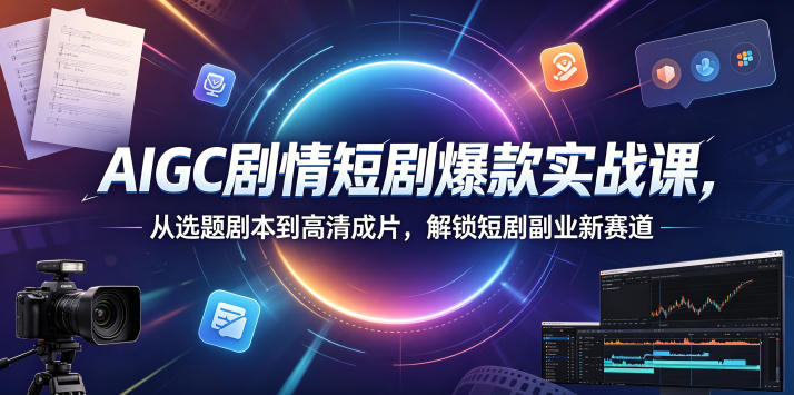 AIGC剧情短剧爆款实战课，从选题剧本到高清成片，解锁短剧副业新赛道-米壳知道—知识分享平台
