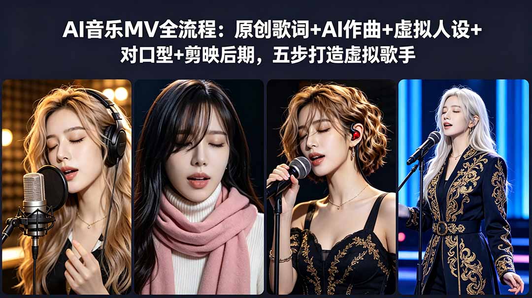 AI音乐MV全流程：原创歌词+AI作曲+虚拟人设+对口型+剪映后期，五步打造虚拟歌手-米壳知道—知识分享平台