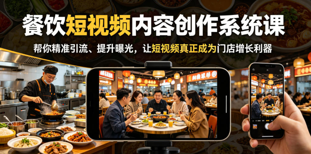 餐饮短视频内容创作系统课，帮你精准引流、提升曝光，让短视频真正成为门店增长利器-米壳知道—知识分享平台