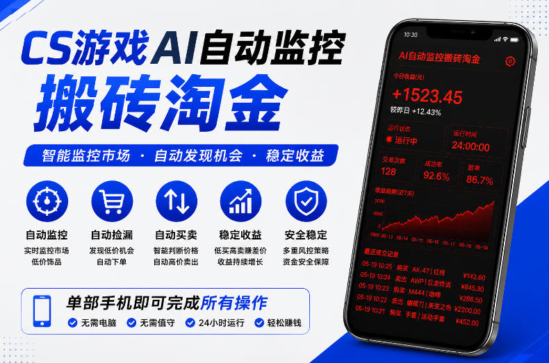 CS游戏AI自动监控搬砖淘金，稳定运行多年，支持任何形式验证，日入300+【揭秘】-米壳知道—知识分享平台