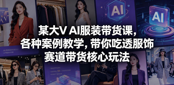 某大V AI服装带货课，各种案例教学，带你吃透服饰赛道带货核心玩法-米壳知道—知识分享平台