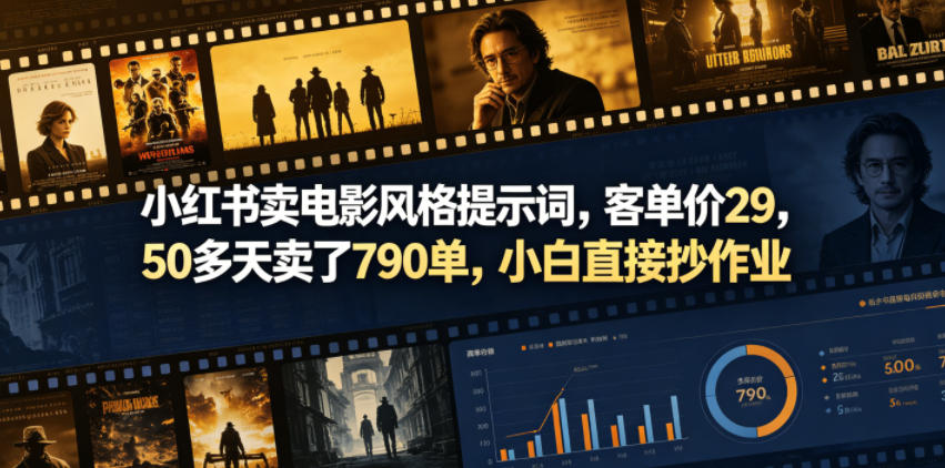 小红书卖电影风格提示词，客单价29，50多天卖了790单，小白直接抄作业！-米壳知道—知识分享平台