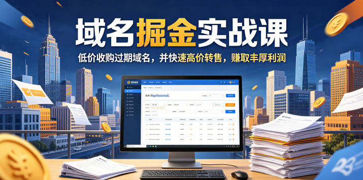 域名交易掘金实战课，低价收购过期域名，并快速高价转售，賺取丰厚利润【原创双语字幕】-米壳知道—知识分享平台
