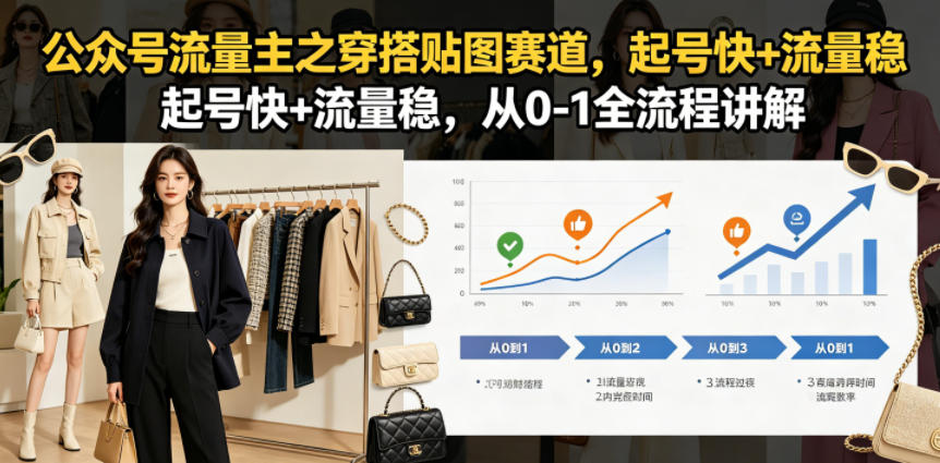 公众号流量主之穿搭贴图赛道，起号快+流量稳，从0-1全流程讲解-米壳知道—知识分享平台