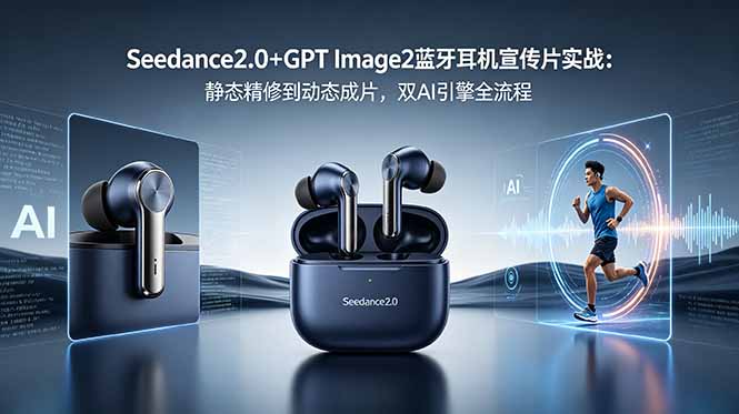 Seedance2.0+GPT Image2蓝牙耳机宣传片实战:静态精修到动态成片,双AI引擎全流程-米壳知道—知识分享平台