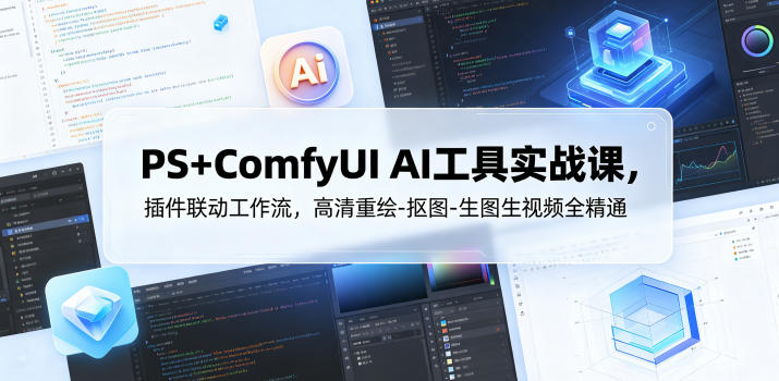 PS+ComfyUI AI工具实战课，插件联动工作流，高清重绘-抠图-生图生视频全精通-米壳知道—知识分享平台