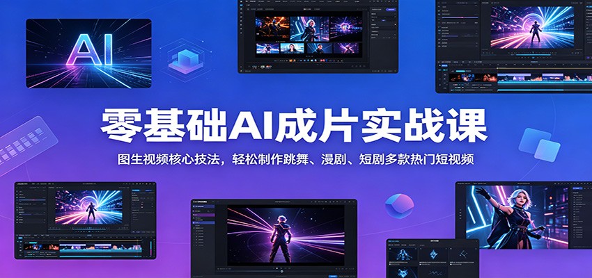 零基础AI成片实战课:图生视频核心技法,轻松制作跳舞、漫剧、短剧多款热门短视频-米壳知道—知识分享平台