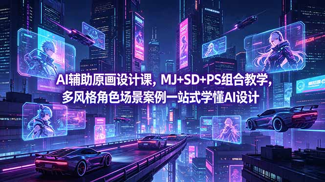 AI辅助原画设计课,MJ+SD+PS组合教学,多风格角色场景案例一站式学懂AI设计-米壳知道—知识分享平台