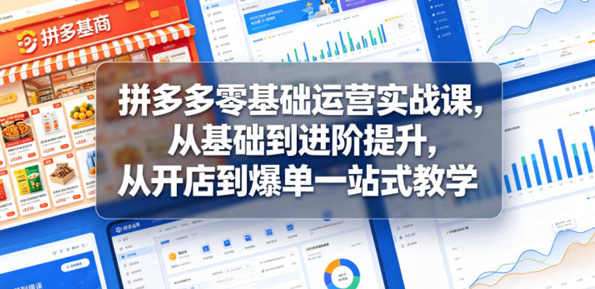 拼多多零基础运营实战课，从基础到进阶提升，从开店到爆单一站式教学-米壳知道—知识分享平台