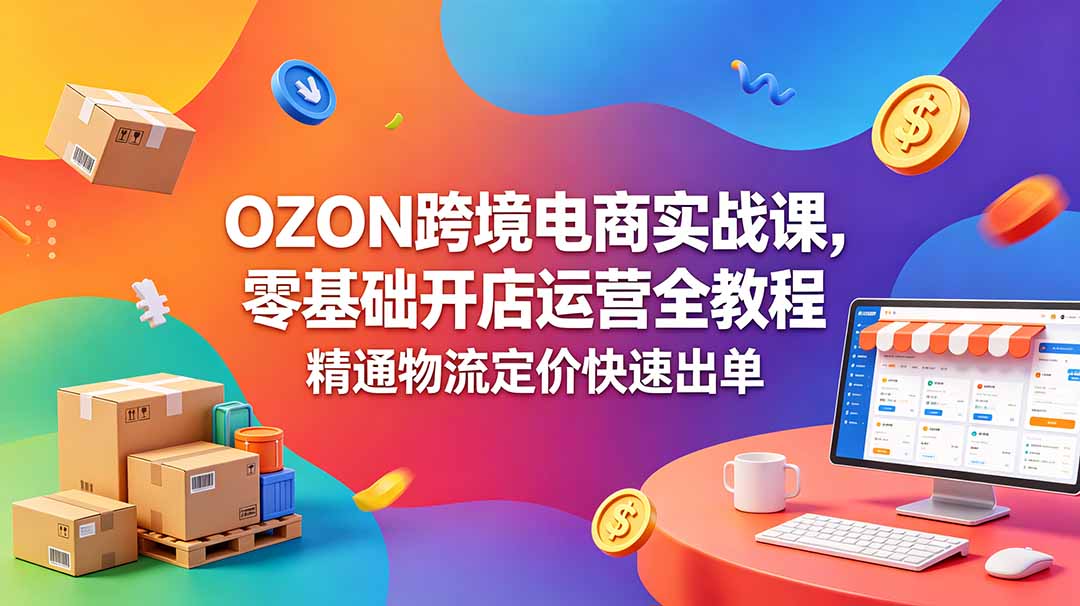 OZON 跨境电商实战课，零基础开店运营全教程，精通物流定价快速出单-米壳知道—知识分享平台