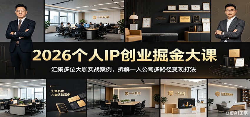 2026个人IP创业掘金大课：汇集多位大咖实战案例，拆解一人公司多路径变现打法-米壳知道—知识分享平台