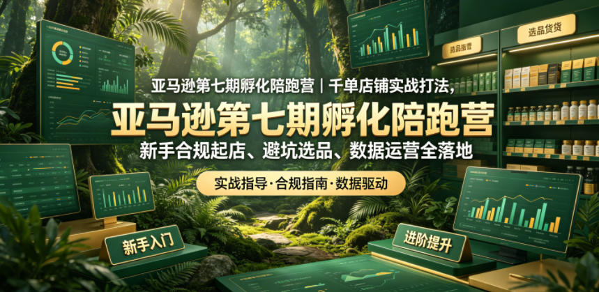 亚马逊第七期孵化陪跑营｜千单店铺实战打法，新手合规起店、避坑选品、数据运营全落地-米壳知道—知识分享平台