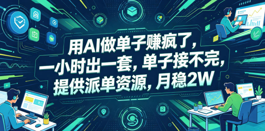 用AI做单子賺疯了，一小时出一套，单子接不完，提供派单资源，月稳2W【揭秘】-米壳知道—知识分享平台