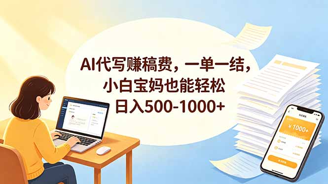 AI代写赚稿费，一单一结，小白宝妈也能轻松日入500-1000+-米壳知道—知识分享平台