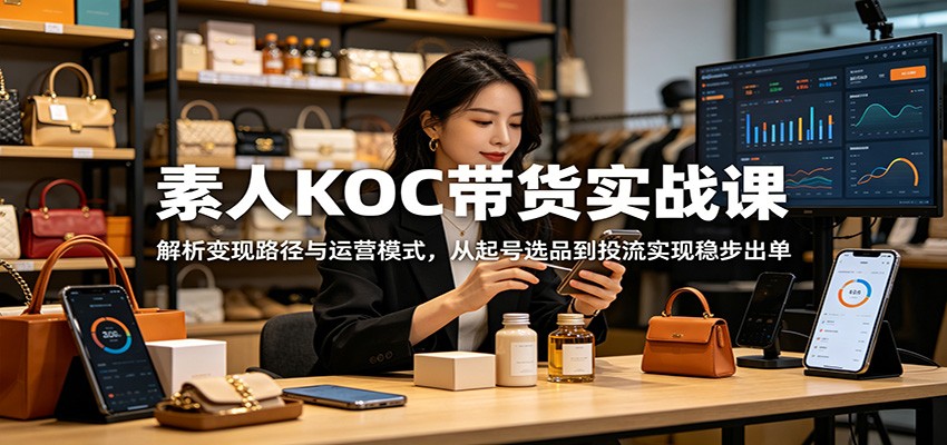 素人KOC带货实战课：解析变现路径与运营模式，从起号选品到投流实现稳步出单-米壳知道—知识分享平台