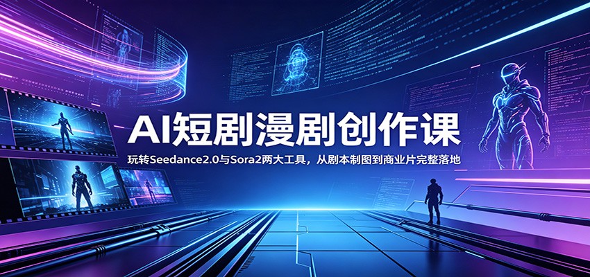 AI短剧漫剧创作课：玩转Seedance2.0与 Sora2两大工具，从剧本制图到商业片完整落地-米壳知道—知识分享平台