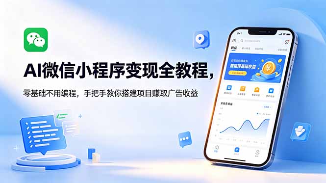 AI微信小程序变现全教程，零基础不用编程，手把手教你搭建项目赚取广告收益-米壳知道—知识分享平台