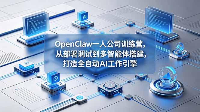 OpenClaw 一人公司训练营，从部署调试到多智能体搭建，打造全自动 AI 工作引擎-米壳知道—知识分享平台
