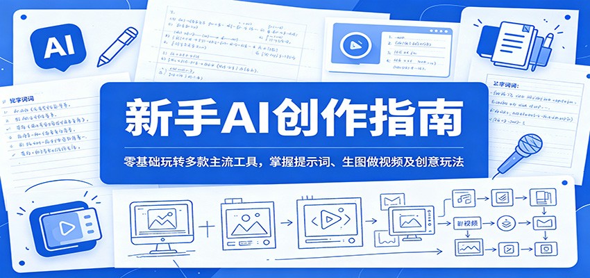 新手AI创作指南:零基础玩转多款主流工具,掌握提示词、生图做视频及创意玩法-米壳知道—知识分享平台