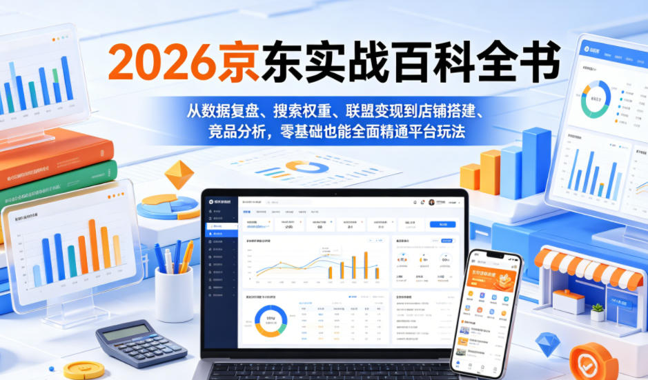 2026京东实战百科全书,从数据复盘、搜索权重、联盟变现到店铺搭建、竞品分析,零基础也能全面精通平台玩法-米壳知道—知识分享平台