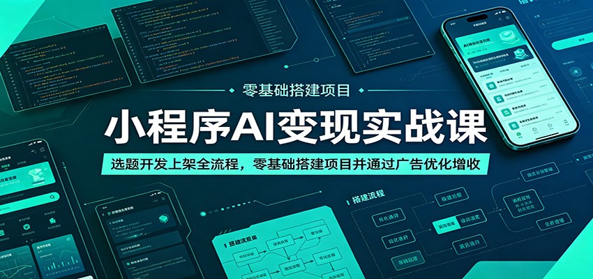 小程序AI变现实战课:选题开发上架全流程,零基础搭建项目并通过广告优化增收-米壳知道—知识分享平台