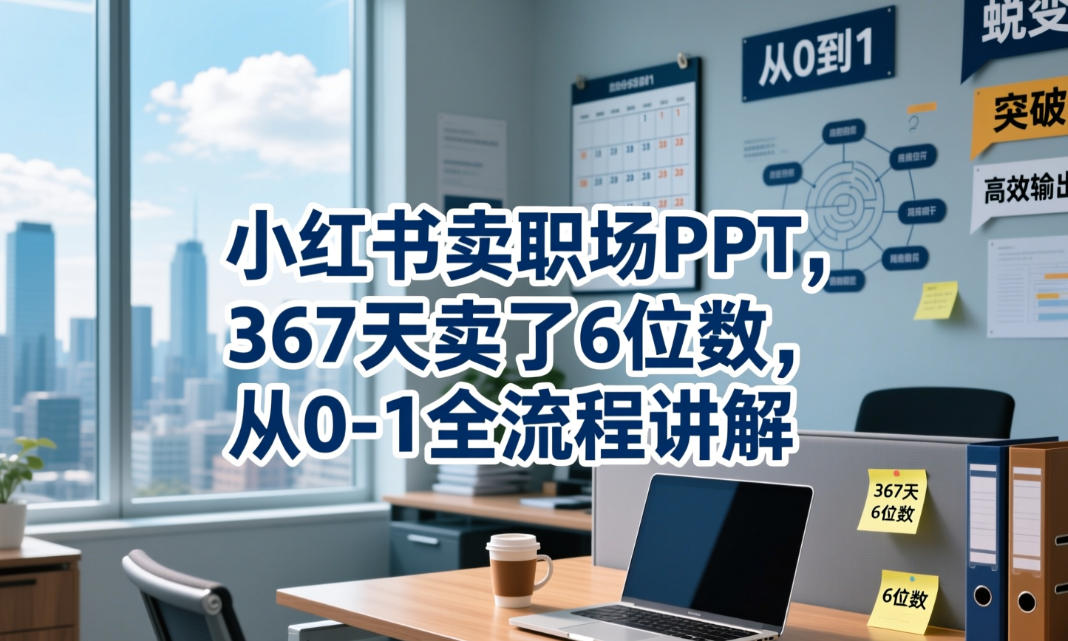 小红书卖职场PPT，367天卖了6位数，从0-1全流程讲解-米壳知道—知识分享平台