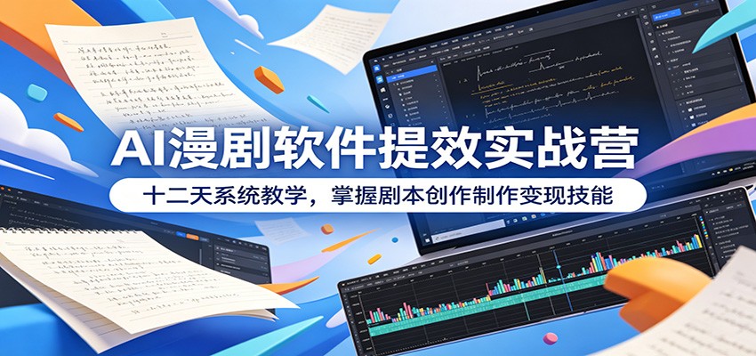 AI漫剧软件提效实战营：十二天系统教学，掌握剧本创作制作变现技能-米壳知道—知识分享平台