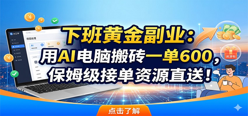 下班黄金副业：用AI电脑搬砖一单600，保姆级接单资源直送！-米壳知道—知识分享平台