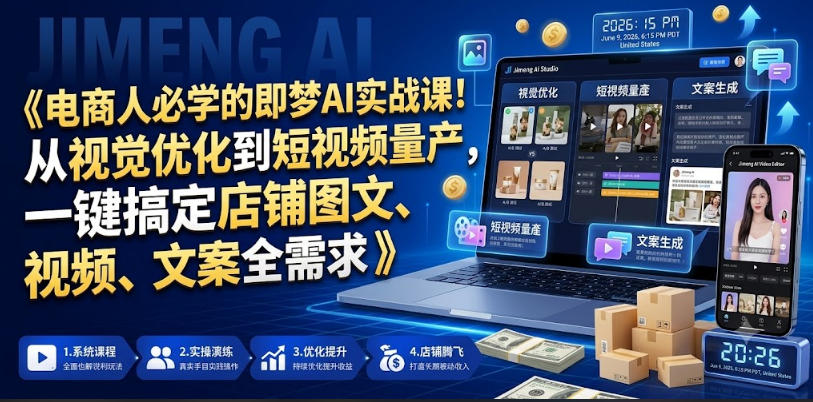 电商人必学的即梦AI实战课!从视觉优化到短视频量产,一键搞定店铺图文、视频、文案全需求-米壳知道—知识分享平台