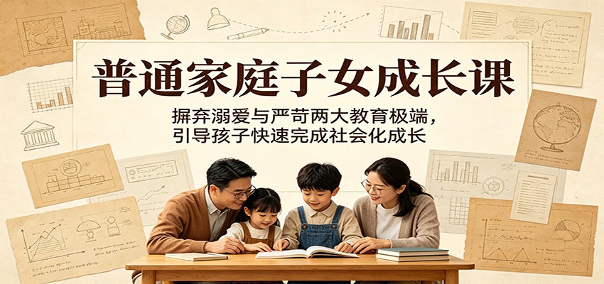 普通家庭子女成长课：摒弃溺爱与严苛两大教育极端，引导孩子快速完成社会化成长-米壳知道—知识分享平台