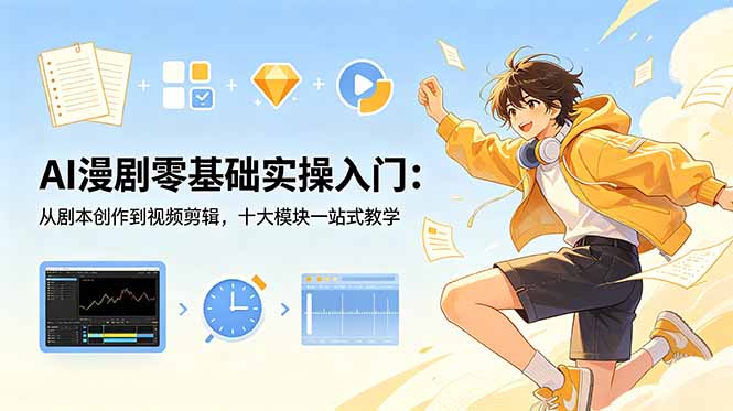 AI漫剧零基础实操入门:从剧本创作到视频剪辑,十大模块一站式教学-米壳知道—知识分享平台