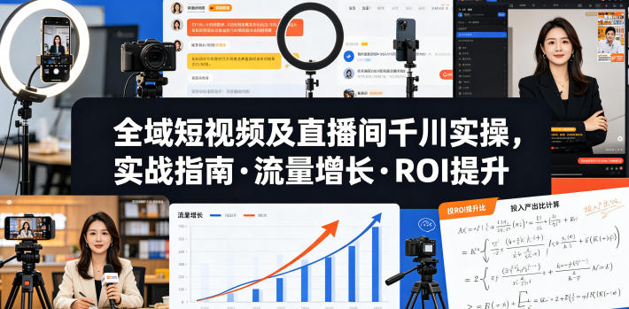 全域短视频及直播间千川实操，实战指南·流量增长·ROI提升(更新)-米壳知道—知识分享平台