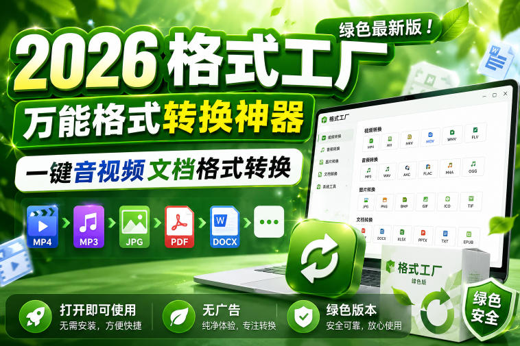 2026格式工厂绿色最新版！万能格式转换神器，一键音视频文档格式转换，打开即可使用，无广告绿色版本-米壳知道—知识分享平台