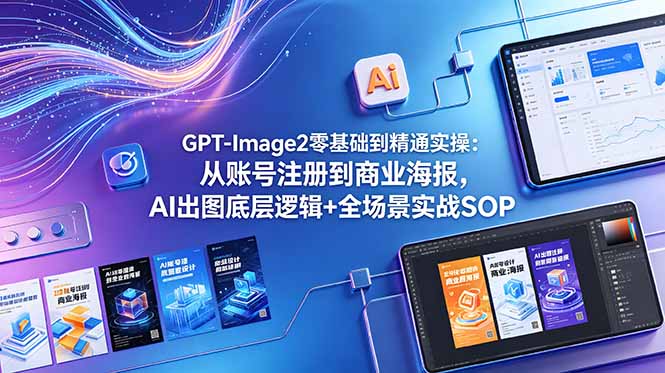 GPT-Image2零基础到精通实操：从账号注册到商业海报，AI出图底层逻辑+全场景实战SOP-米壳知道—知识分享平台