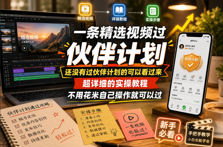 一条精选视频过伙伴计划，还没有过伙伴计划的可以看过来，超详细的实操教程，不用花米自己操作就可以过-米壳知道—知识分享平台