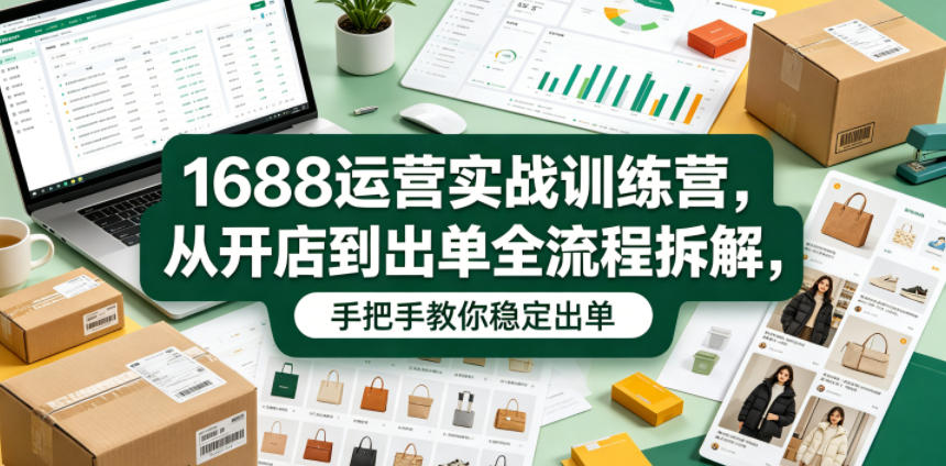 1688运营实战训练营，从开店到出单全流程拆解，手把手教你稳定出单-米壳知道—知识分享平台