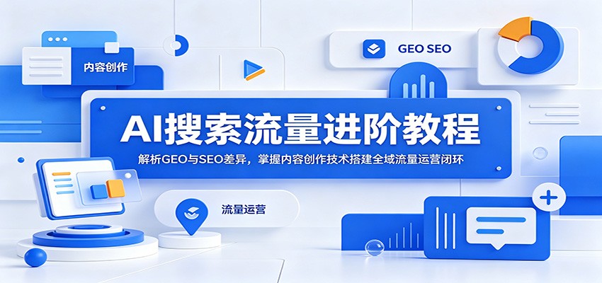 AI搜索流量进阶教程：解析GEO与SEO差异，掌握内容创作技术搭建全域流量运营闭环-米壳知道—知识分享平台