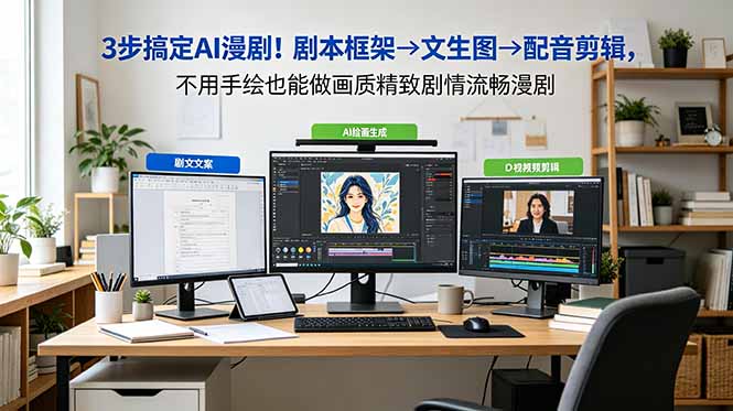 3步搞定AI漫剧！剧本框架→文生图→配音剪辑，不用手绘也能做画质精致剧情流畅漫剧-米壳知道—知识分享平台