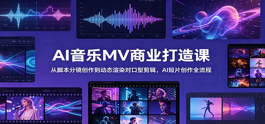 AI音乐MV商业打造课：从脚本分镜创作到动态渲染对口型剪辑，AI短片创作全流程-米壳知道—知识分享平台