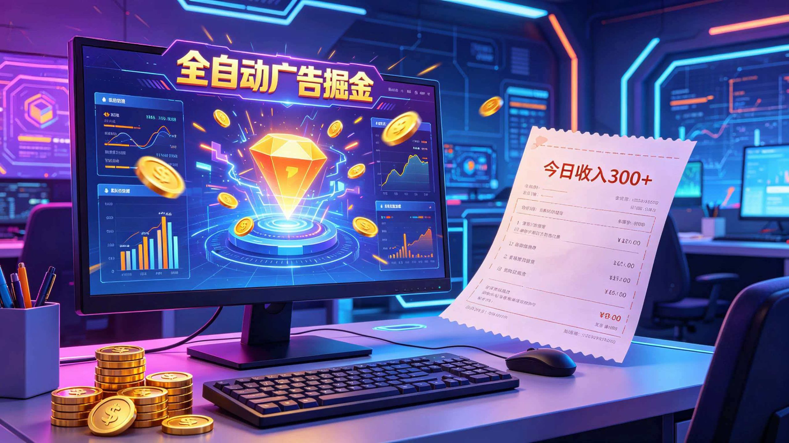 全自动广告掘金，日入300+。全程Ai自动化运行，解放双手，时间自由。收益稳定-米壳知道—知识分享平台