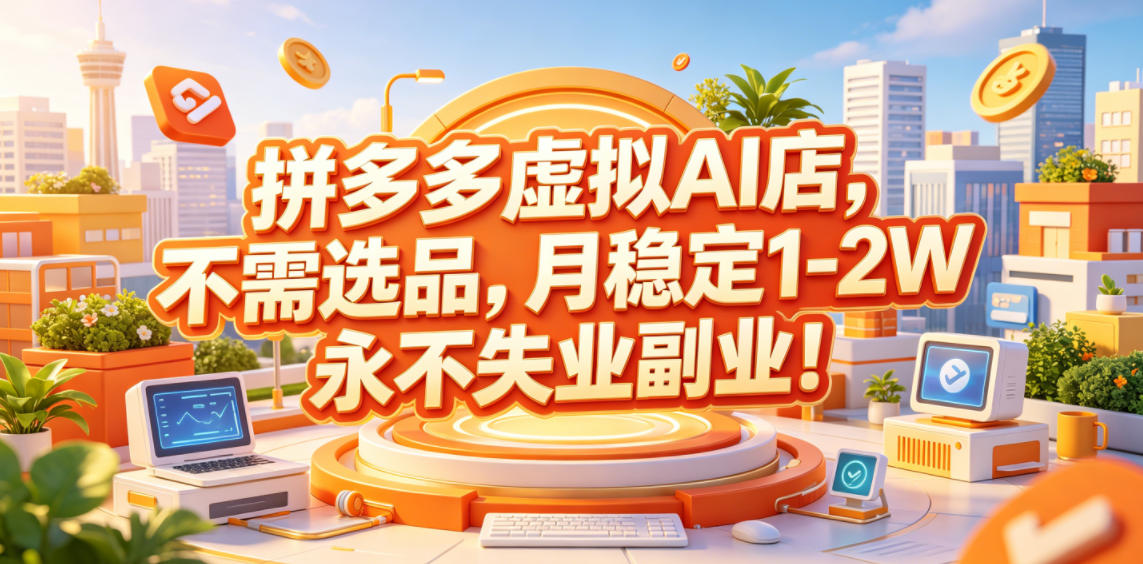 拼多多虚拟AI店，不需选品，月稳定1-2W，永不失业副业！【揭秘】-米壳知道—知识分享平台